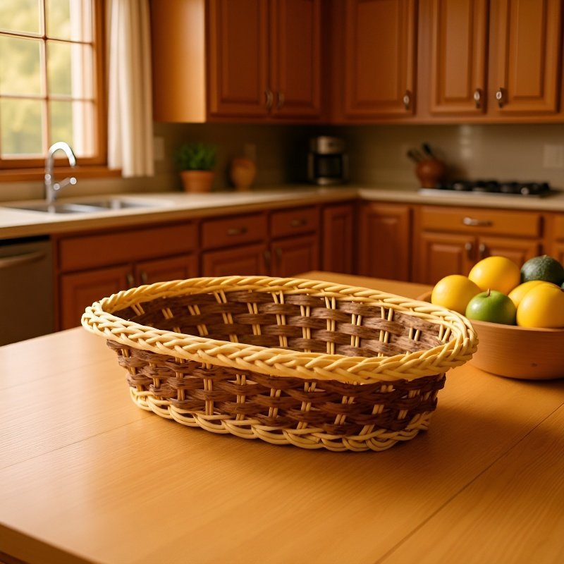 Two-color multi-functional rattan storage basket