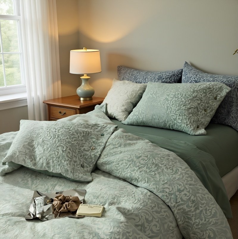 Washed cotton jacquard four-piece bedding set