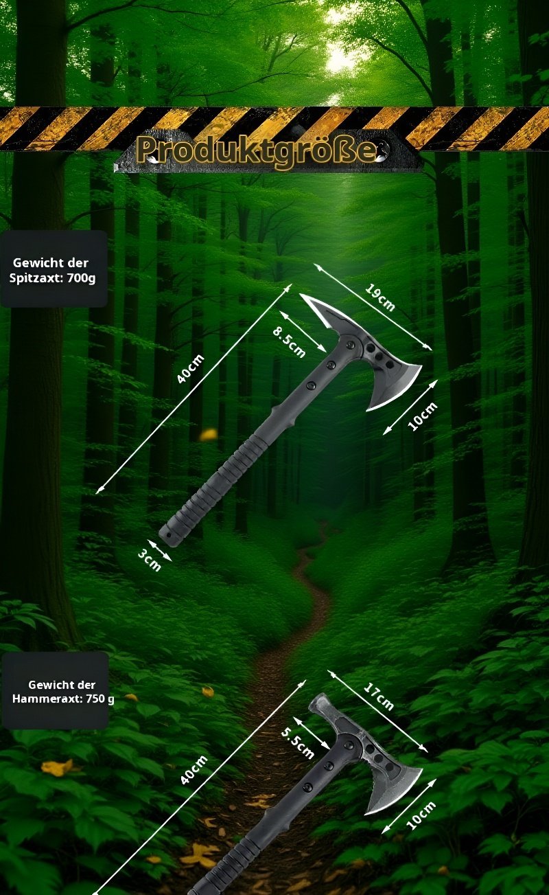 Arbeiter nutzen die taktische Axt draußen