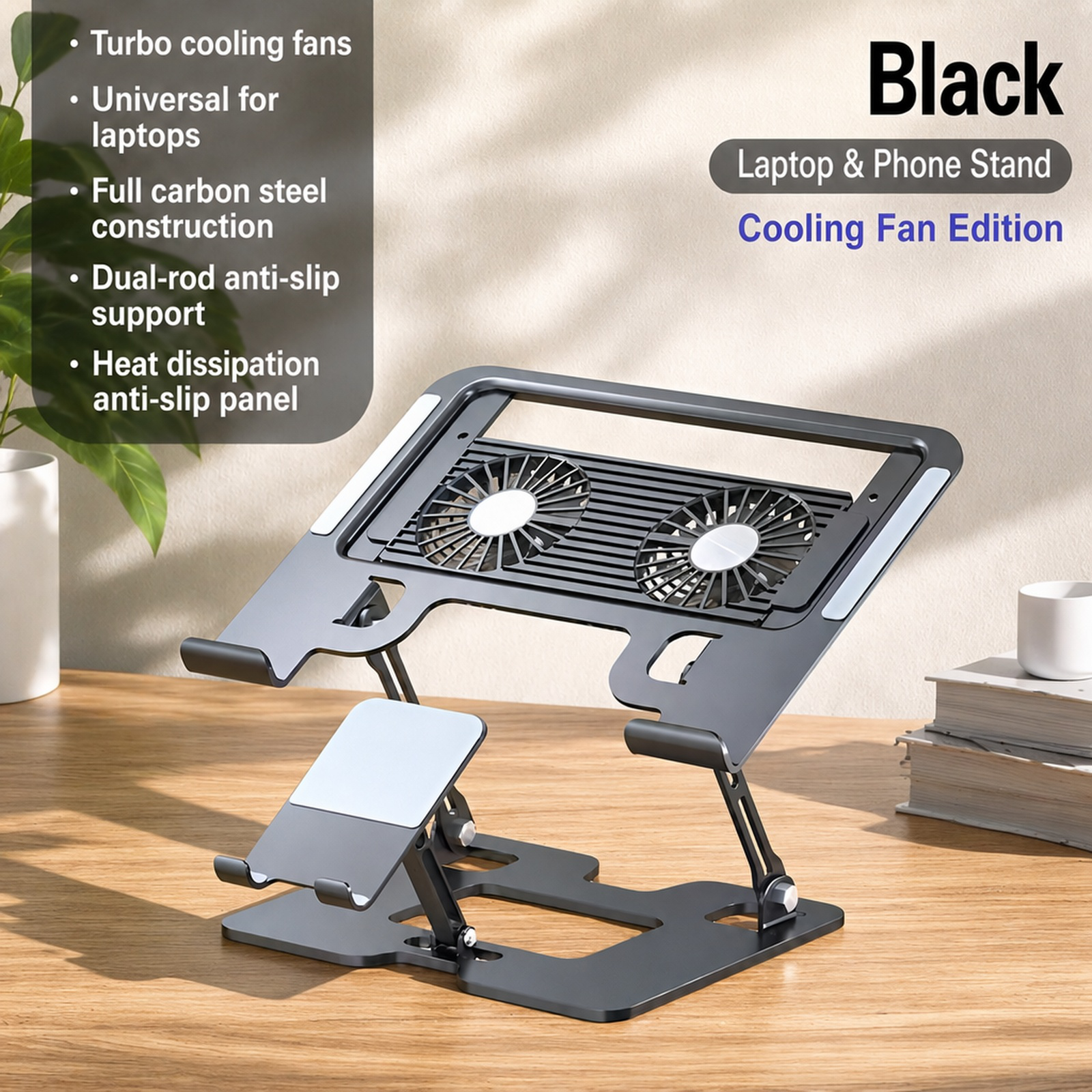 Laptop and Phone 2-in-1 Cooling Stand