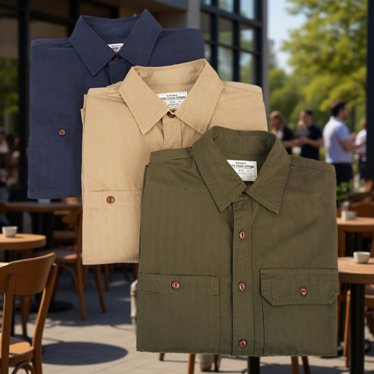 新作無地ヘリンボーン柄メンズエンジニア風日本製ワークウェア長袖シャツ