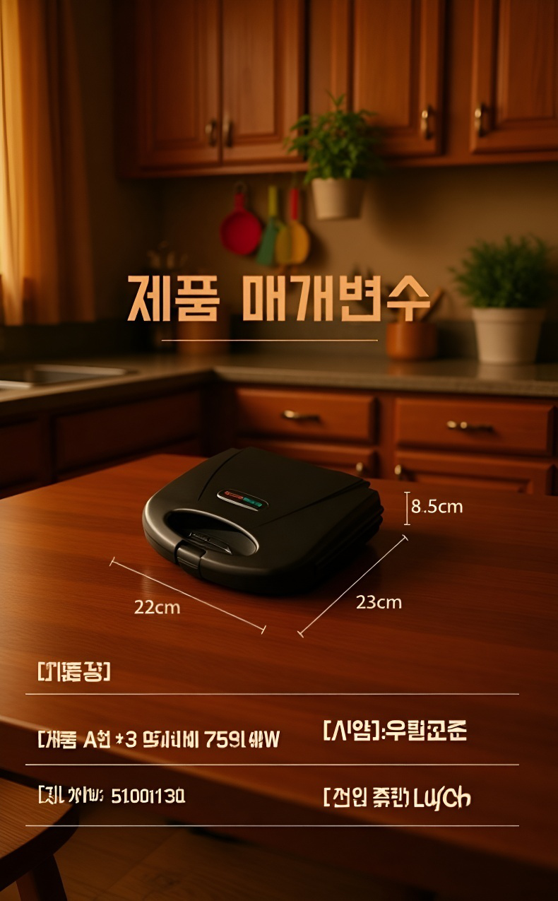 토스트와 계란을 동시에 조리하는 미니 토스트기