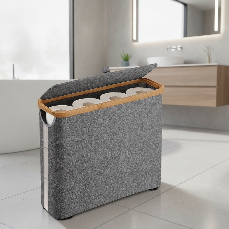 Caja organizadora para papel higiénico de baño Cesta de almacenamiento de papel higiénico