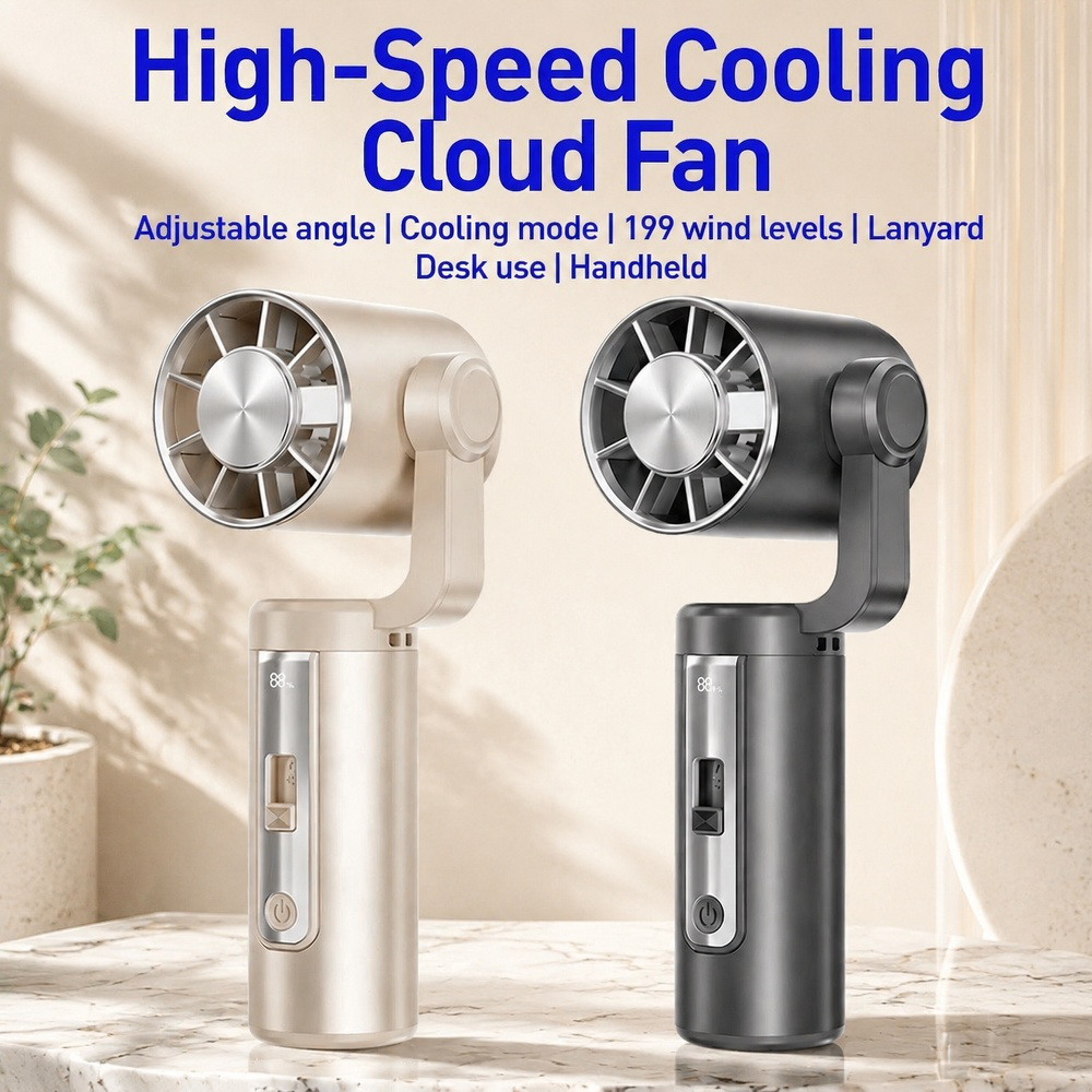 Handheld Fan with Ice Pack, Wearable Neck Design
