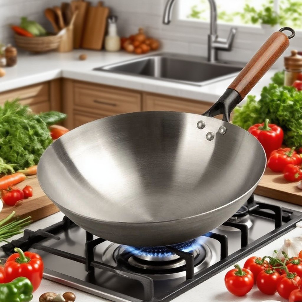 옛날 방식의 수제 노스틱 프라이팬