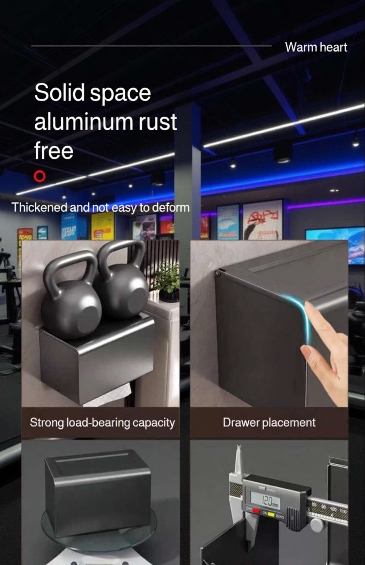 Sleek design space aluminum toilet paper holder with shelf