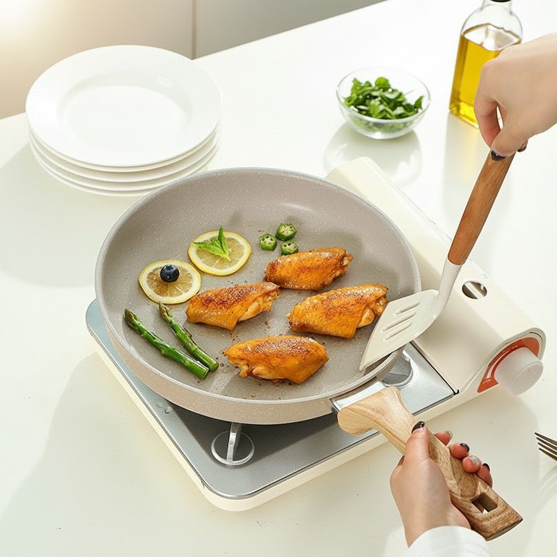 Multifunktionale Antihaftpfanne für gesundes Kochen