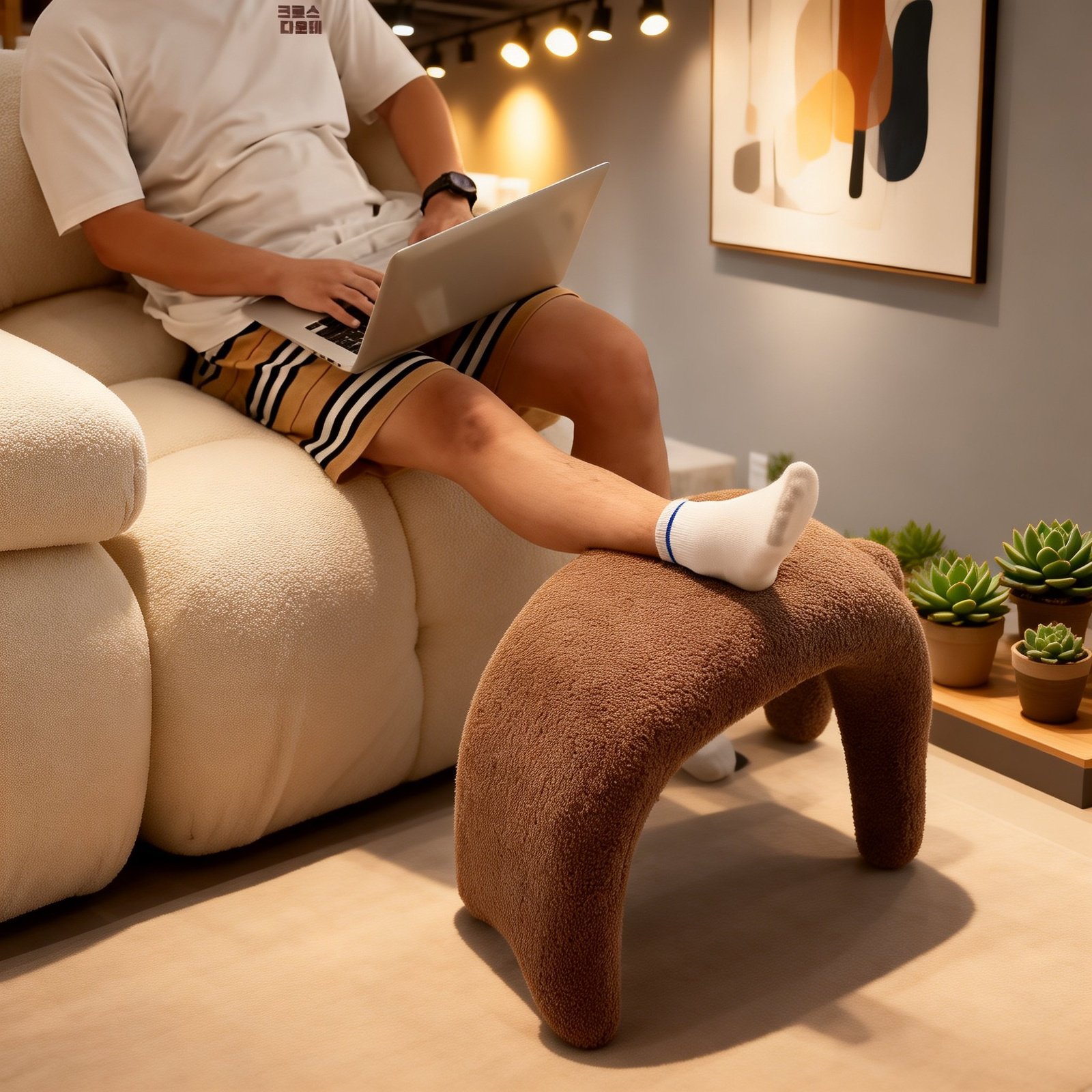 북유럽 동물 캐릭터 현관 신발 교환대 가정용 낮은 의자