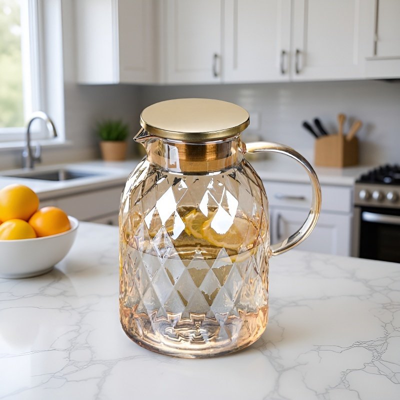 Large capacity high borosilicate glass water bottle