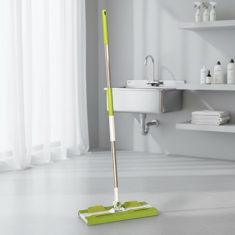 Wet and dry cloth flat mop