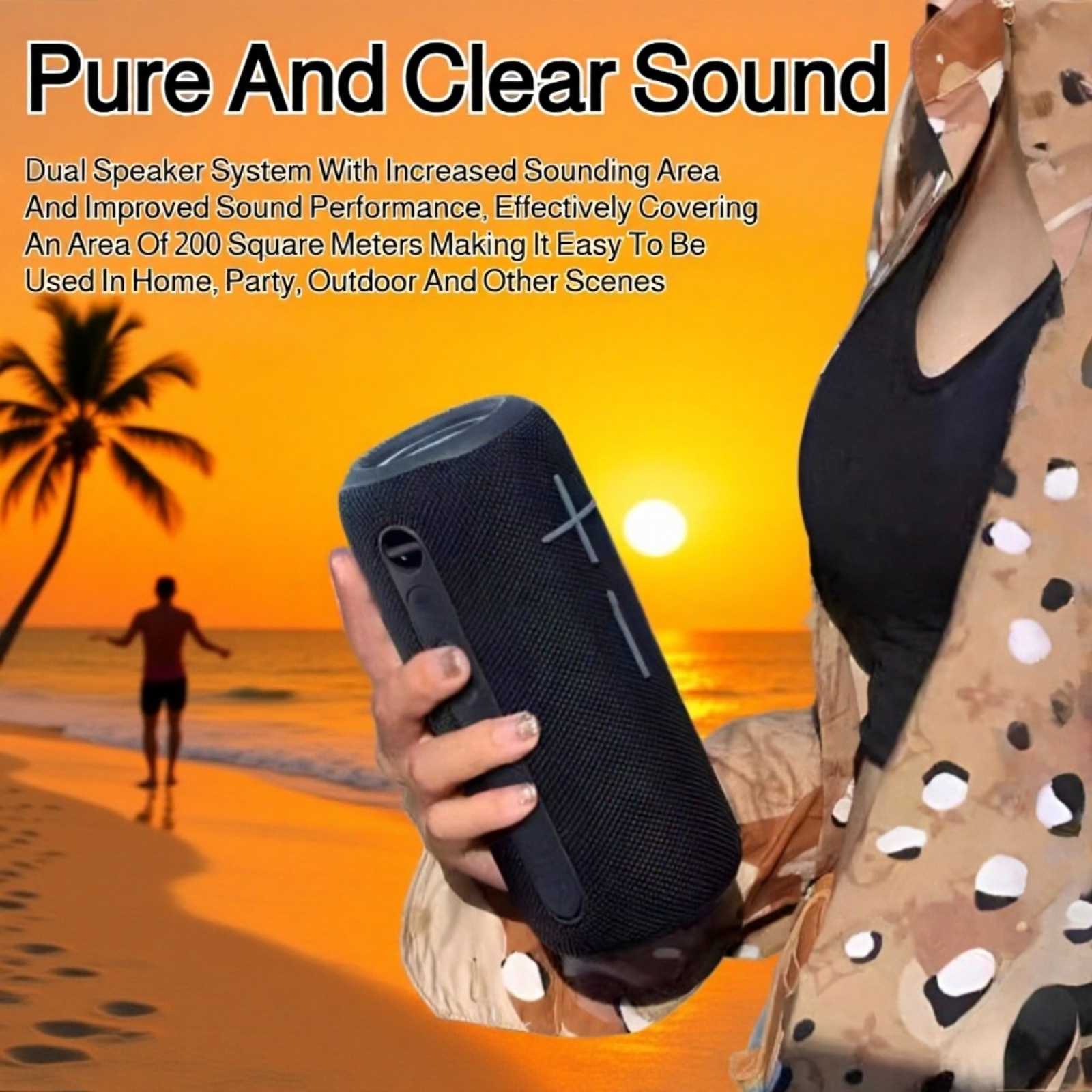 Wireless Bluetooth Speaker with Powerful Bass