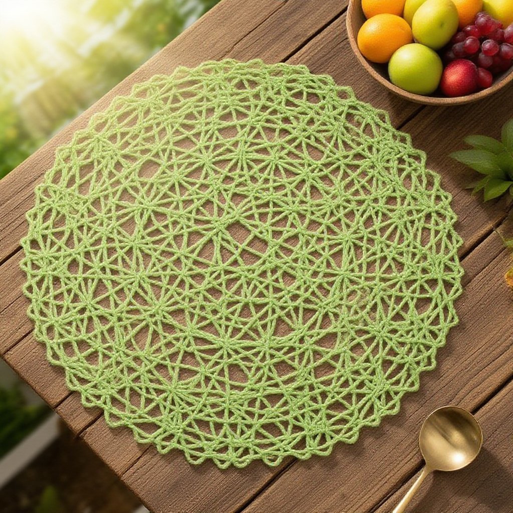 원형 단열 쿠션을 수작업으로 짜다