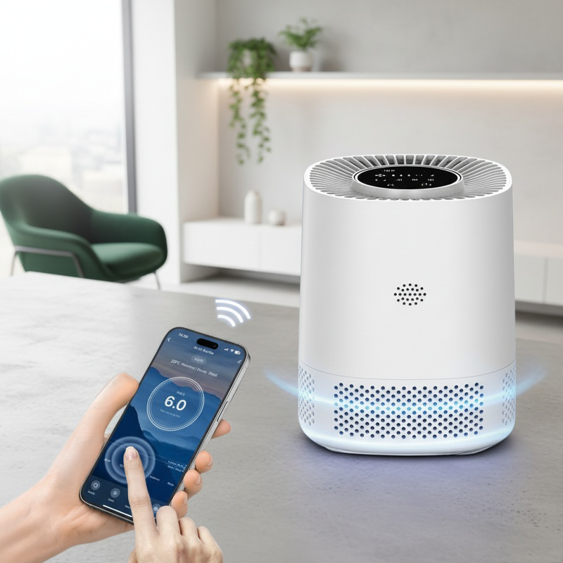 Close-up of JMY Home Smart Air Purifier HEPA filter system