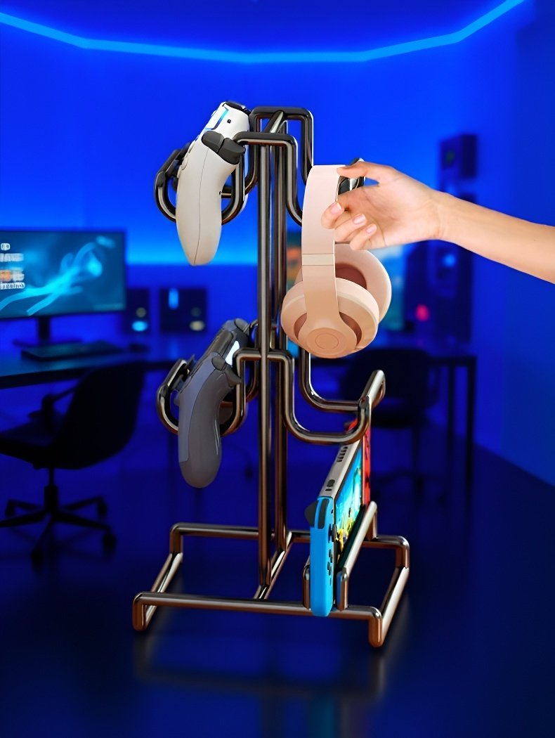 Halterung für mehrere Controller und Kopfhörer