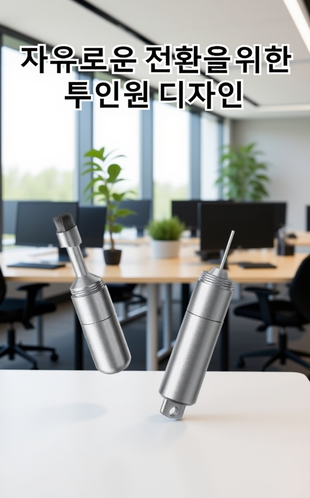 휴대성이 뛰어난 투인원 청소 도구