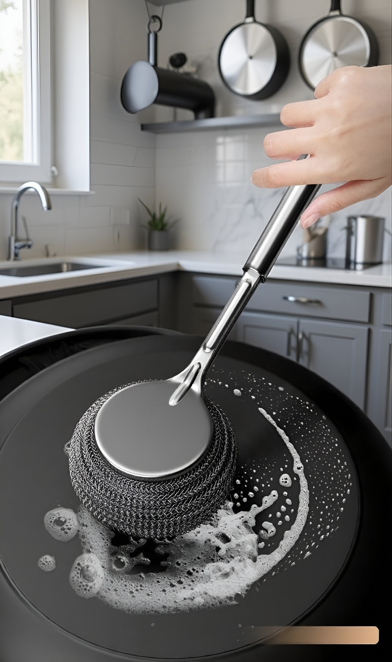 Robuste Spülbürste für Töpfe und Pfannen mit ergonomischem Griff
