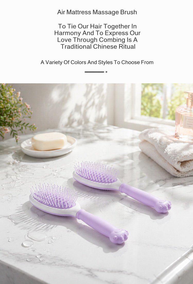 Gentle detangling massage hair brush