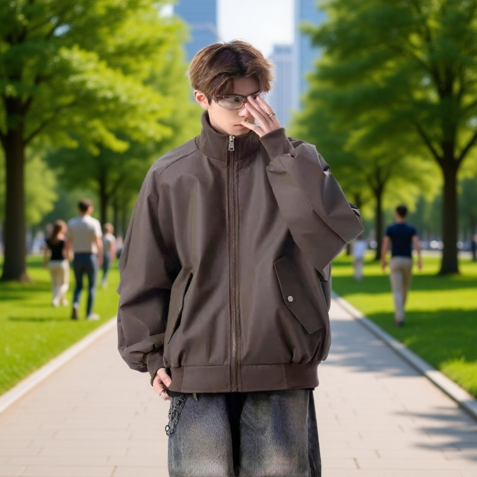 アメリカンブラウンバイカーレザージャケット