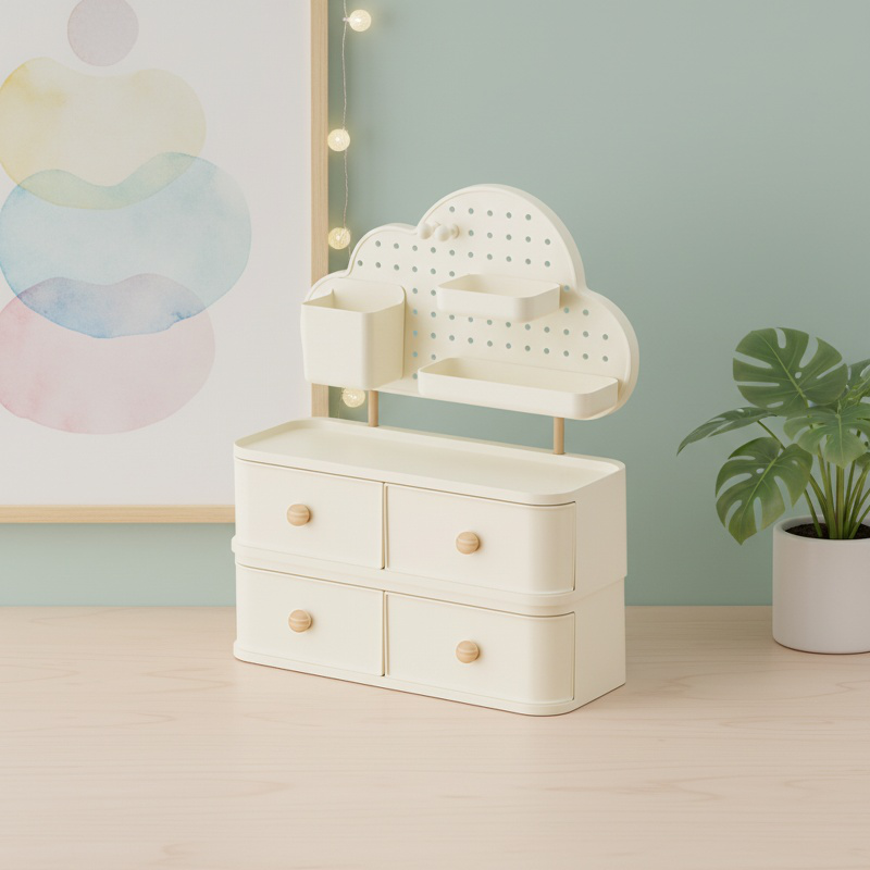 Office desktop cloud hole storage box with large capacity drawer