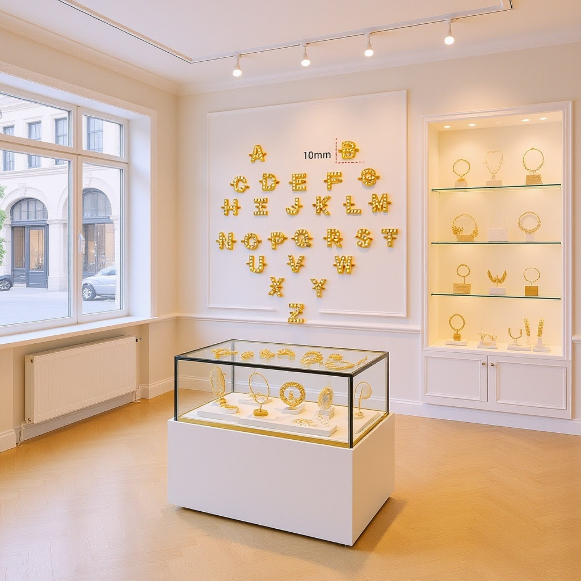 Náramek s písmenem a diamanty, ručně pletený, 26 písmen