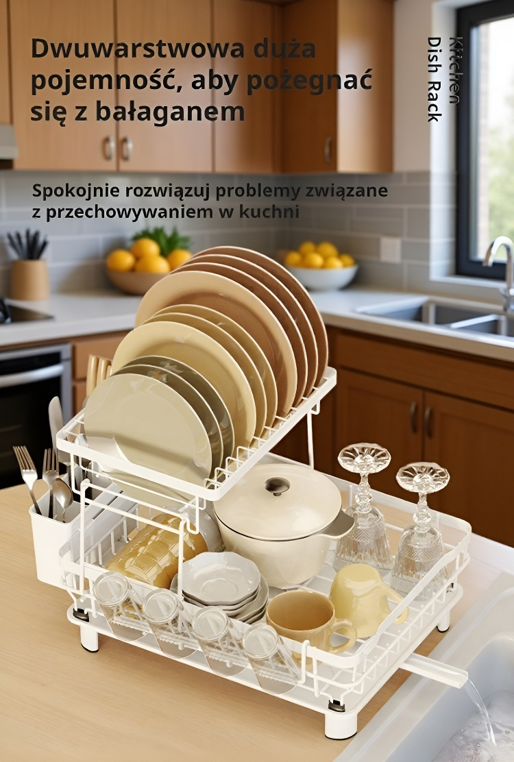 Funkcjonalny stojak do kuchni na talerze i miski