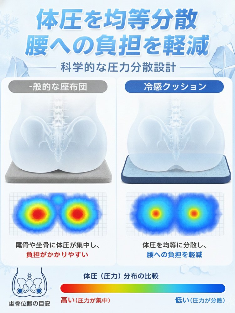 長時間座っても蒸れにくいジェルシート