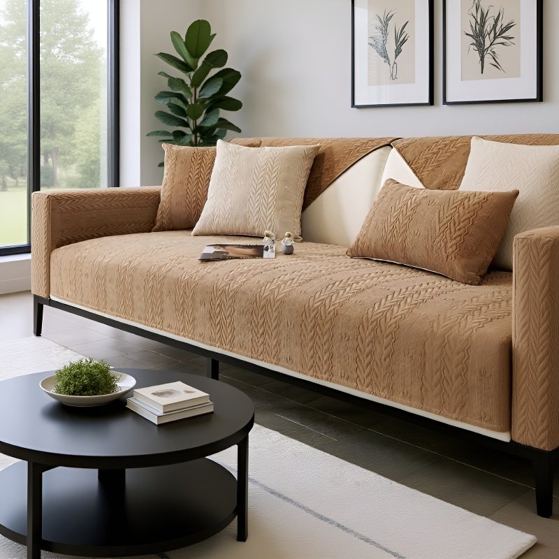 シュニール織ソファカバー ソファカバー ピュアカラー 滑り止め ホームユース ナチュラルコンフォート
