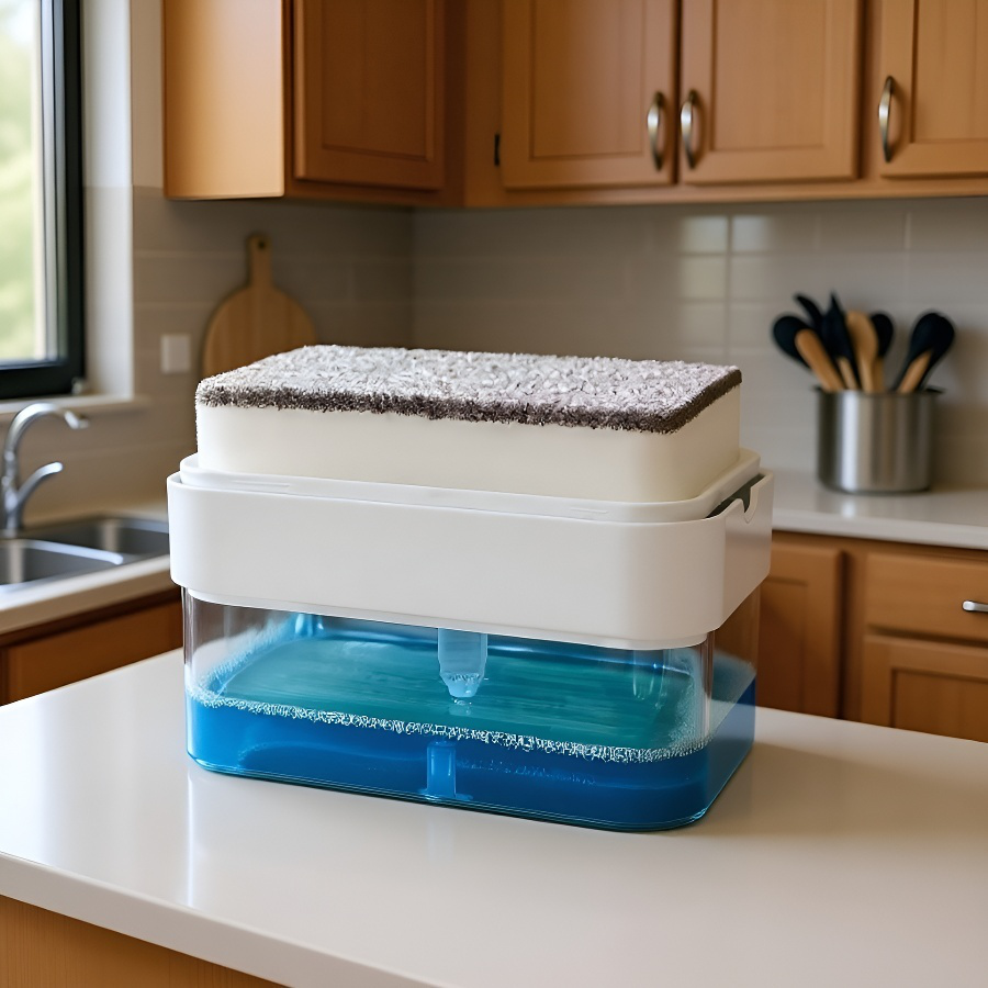 Jabonera con prensa escurridora