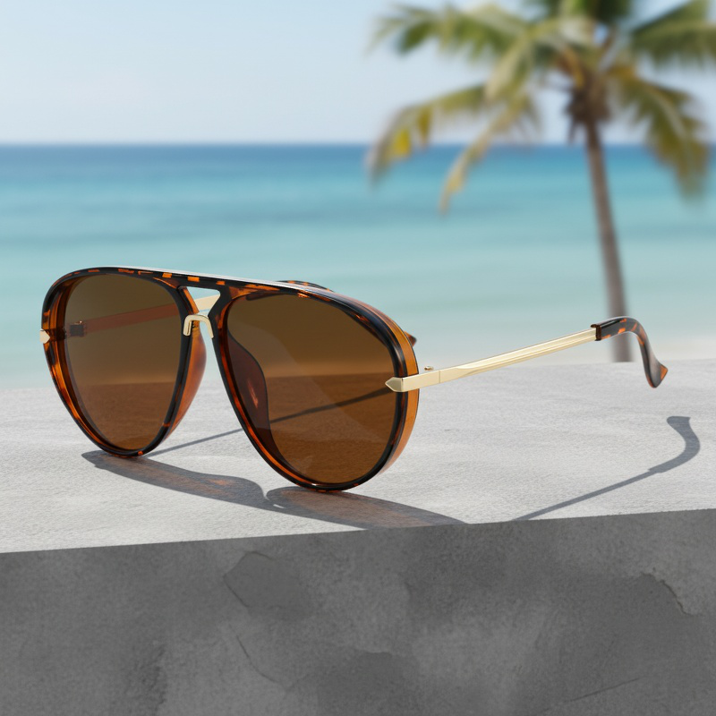 Stylish and versatile trendy oversized aviator sunglasses, new style.