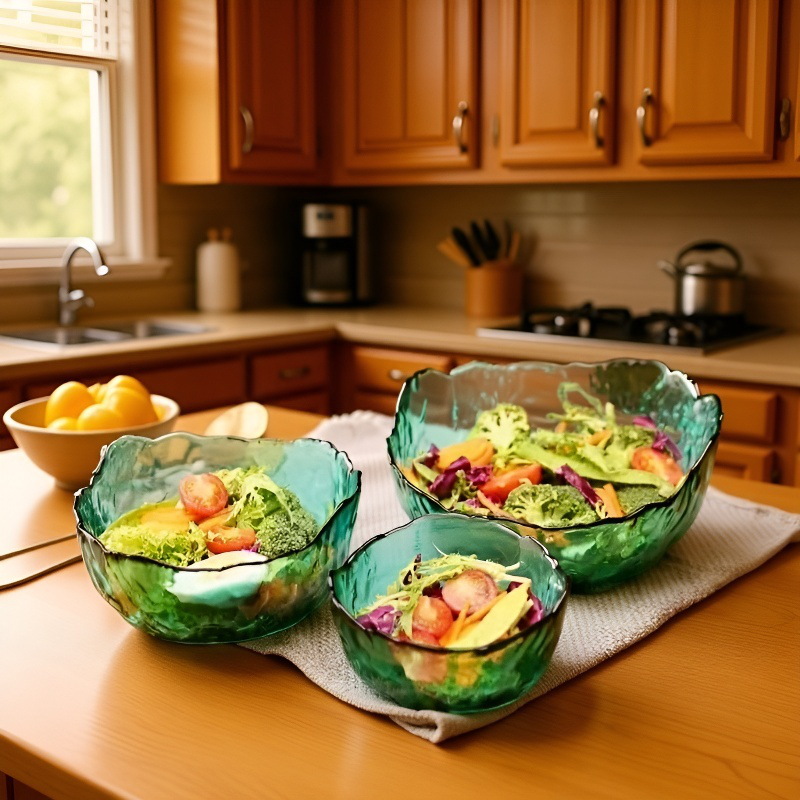 Sophisticated clear glass fruit serving dish