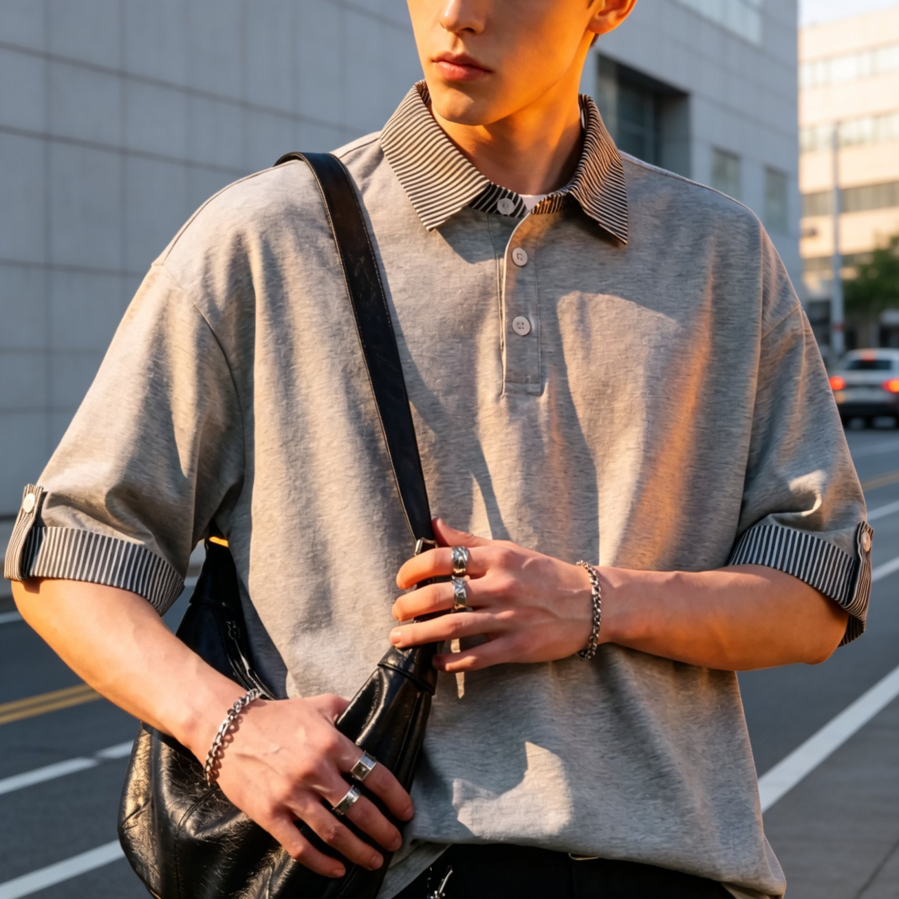 트렌디한 오버핏 반팔티 커플 코디