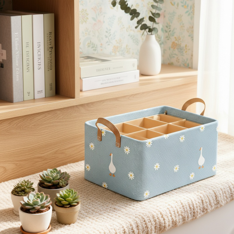 Collapsible fabric clothes storage drawer cabinet front view