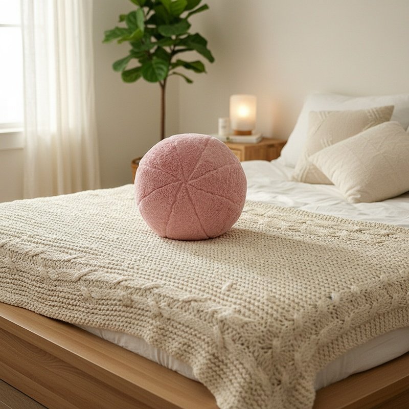 Coussin moderne tricoté en fourrure de lapin pour canapé, décoration d'intérieur
