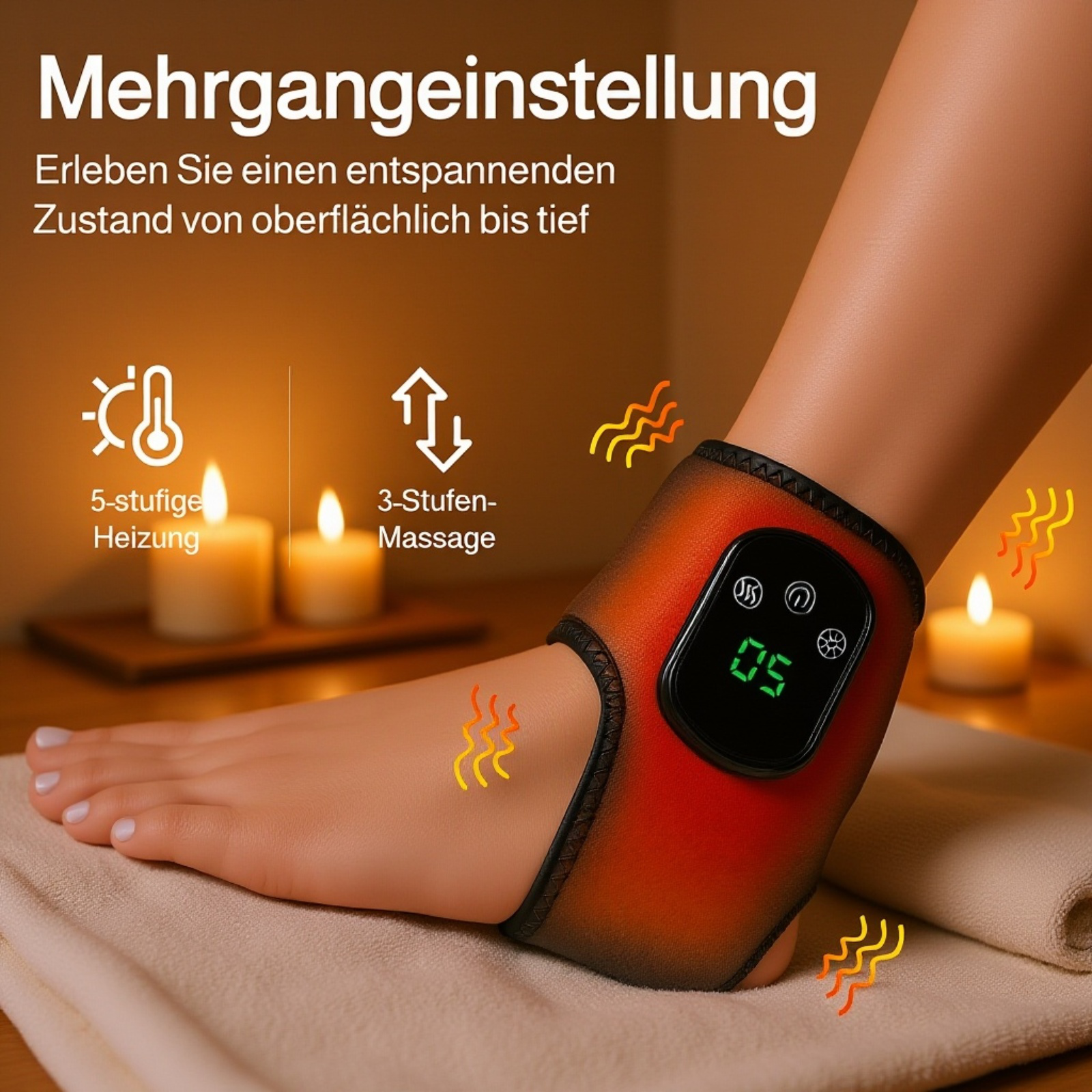USB Elektrische Fußgelenk-Heizmassagegerät, wiederaufladbar