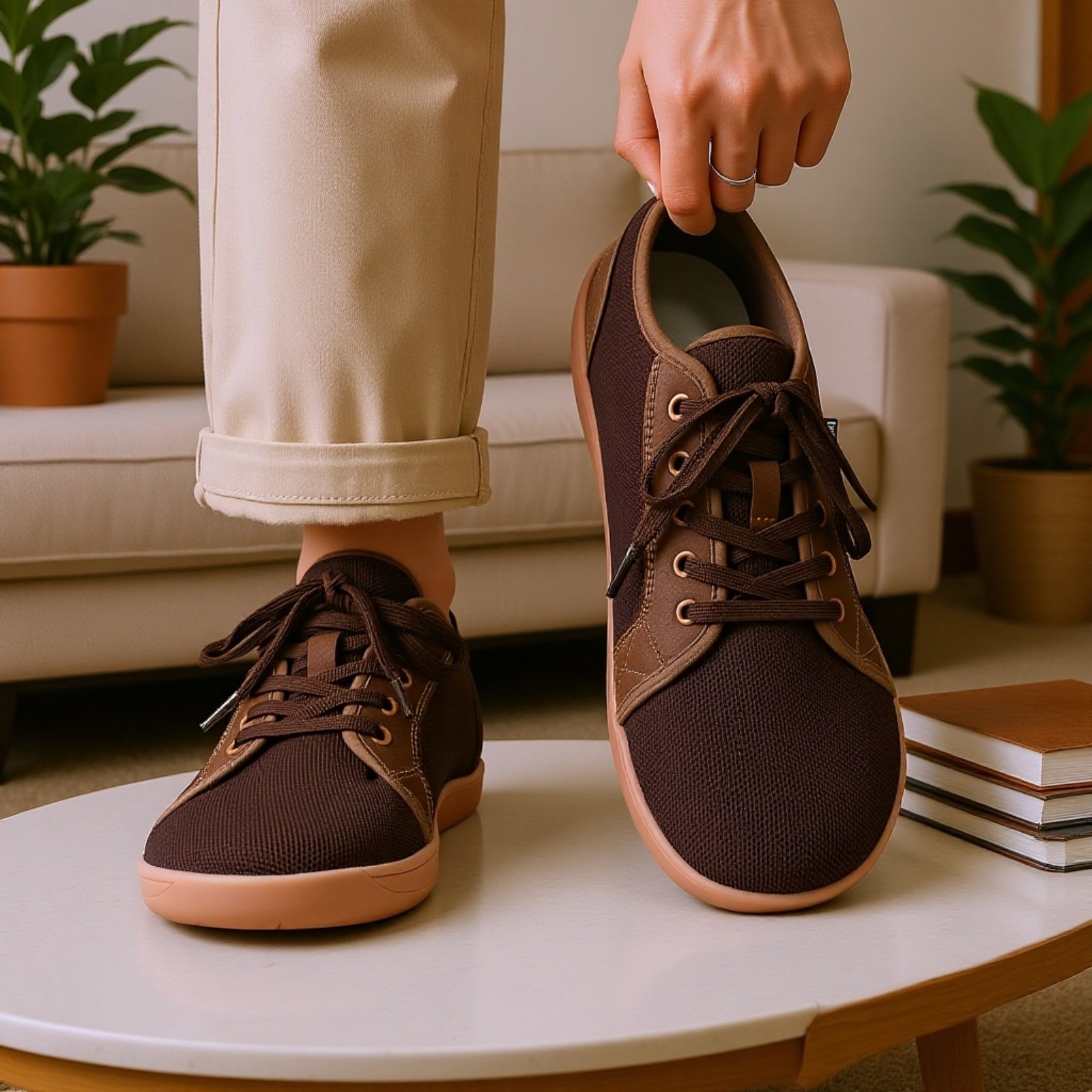 حذاء رياضي رجالي كاجوال بمقدمة واسعة ومضاد للانزلاق