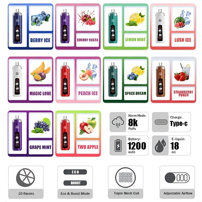 Al Fakher 8K CRYSTAL DUAL Einweg-E-Zigarette