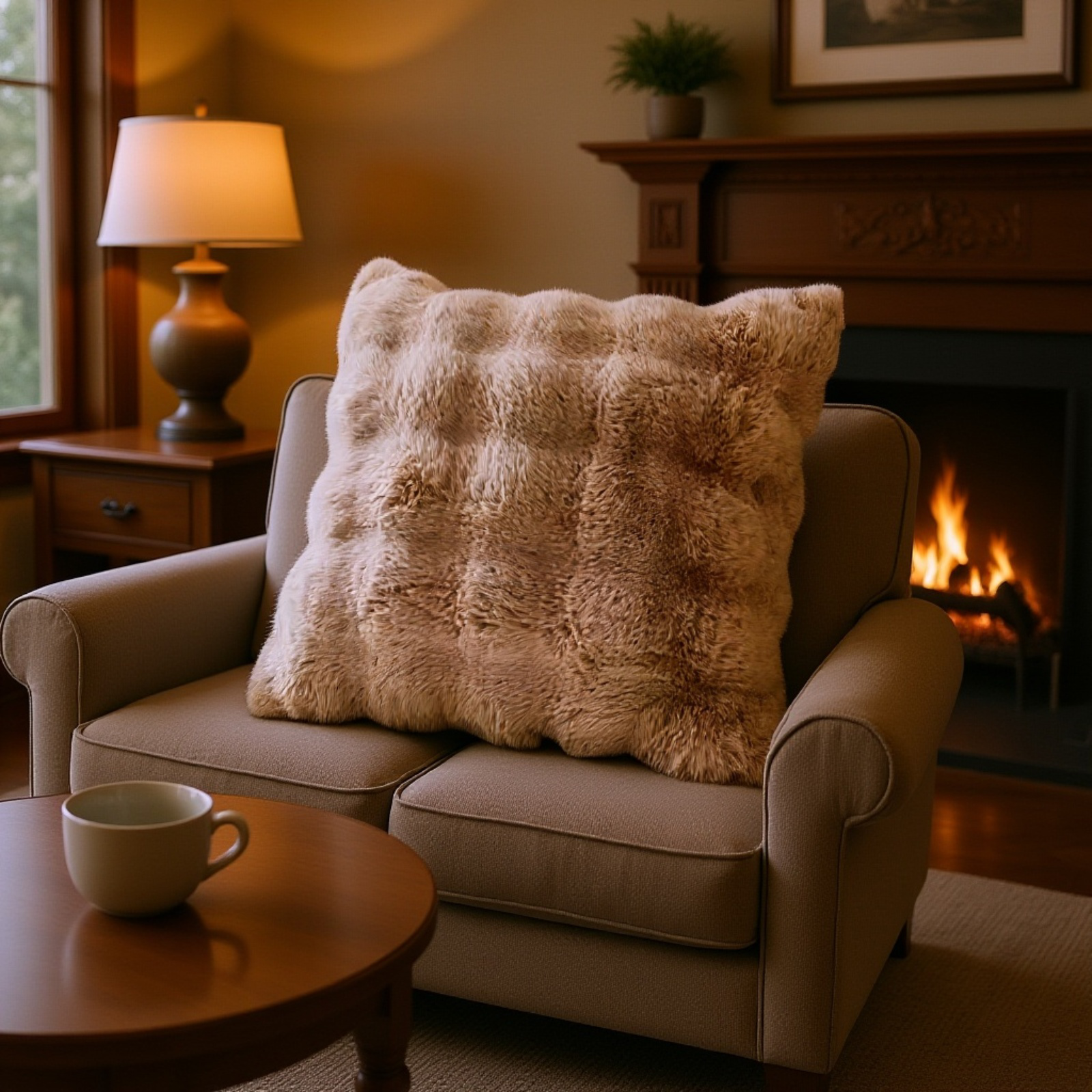 두꺼운 모조 토끼털 플러시 쿠션 커버 겨울 플러시 쿠션 [40x40/50x50/60x60CM] [쿠션