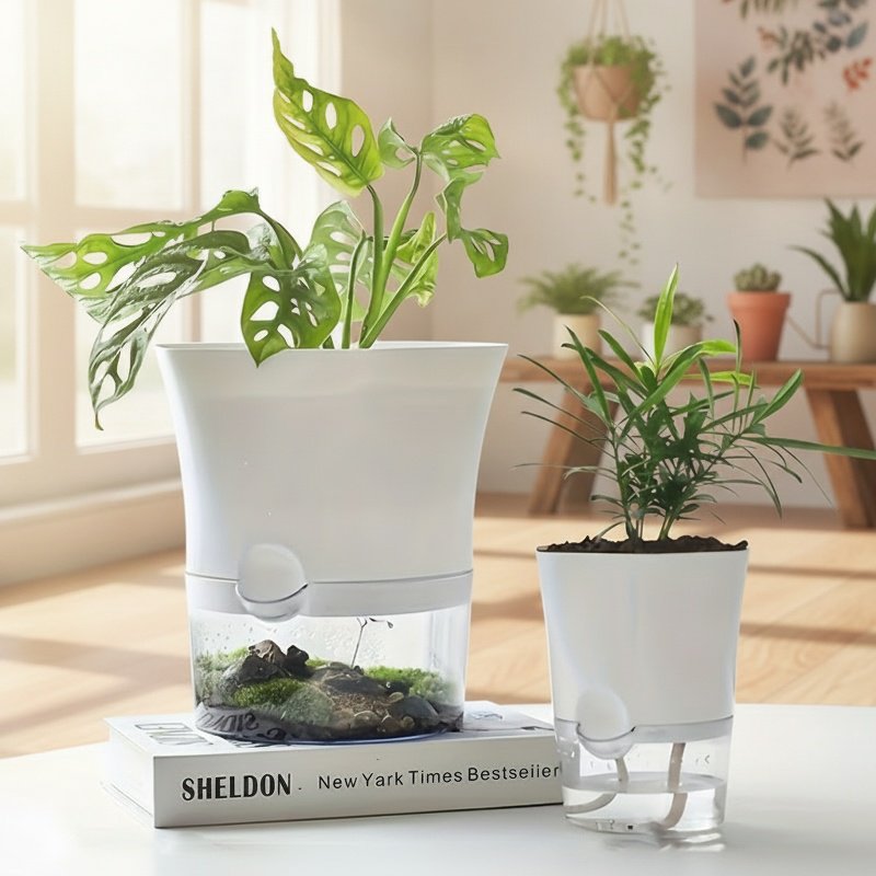 Selbstbewässernder Blumentopf für den Innenbereich, Hydrokultur-Blumentopf für Faule