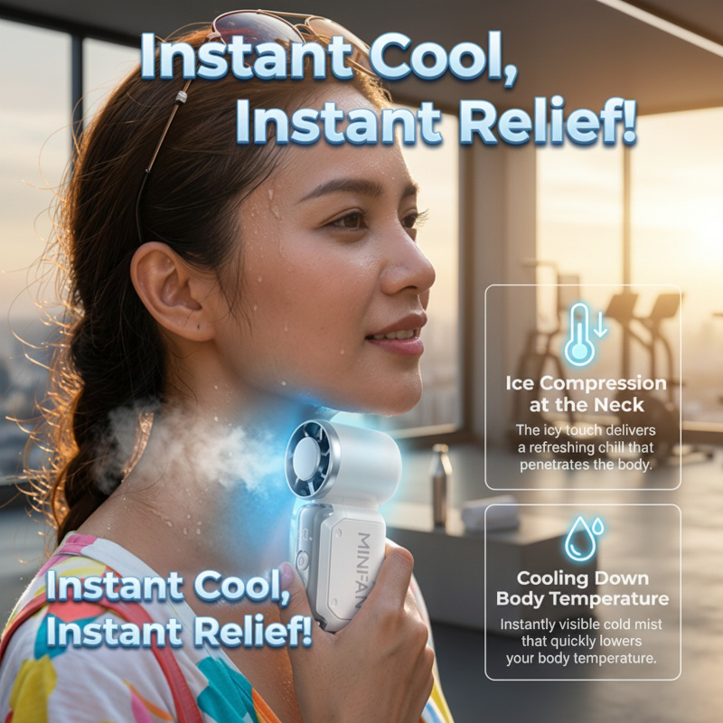 USB Rechargeable Portable Digital Display Mini Handheld Cooling Fan