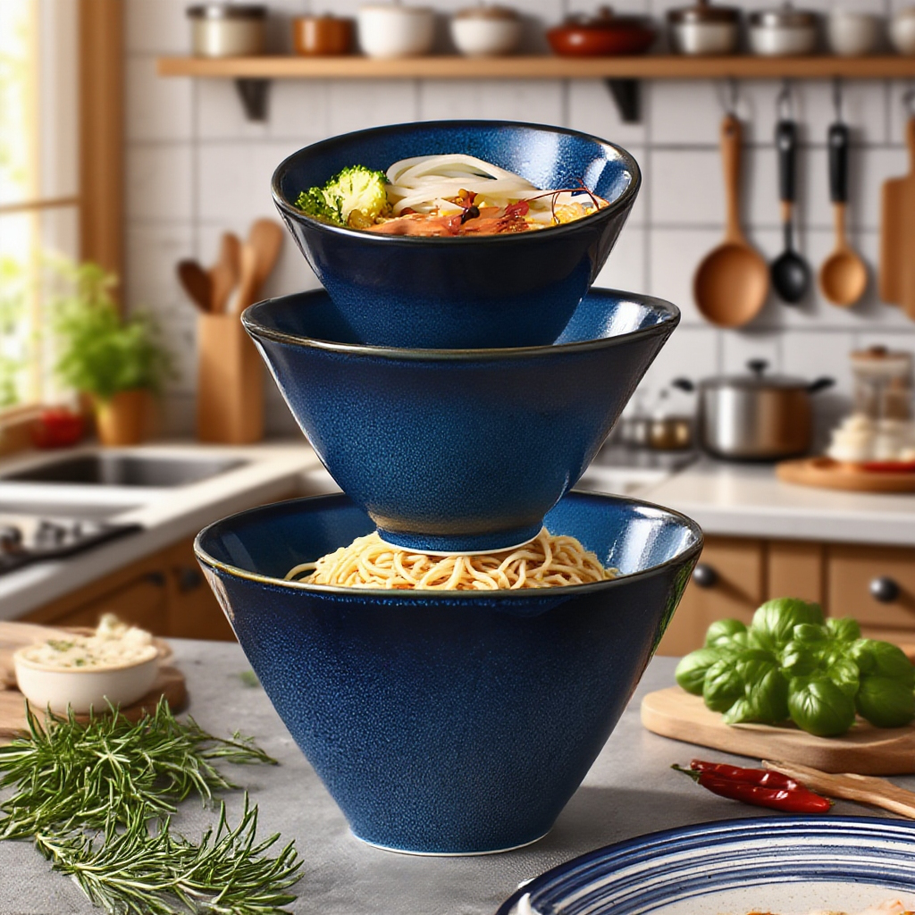 和風窯焼き麺碗 陶器どんぶり帽子型