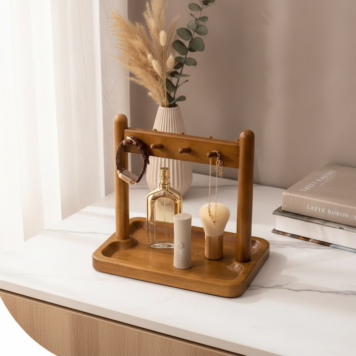 Entryway key storage box display stand solid wood pendant rack entrance rack