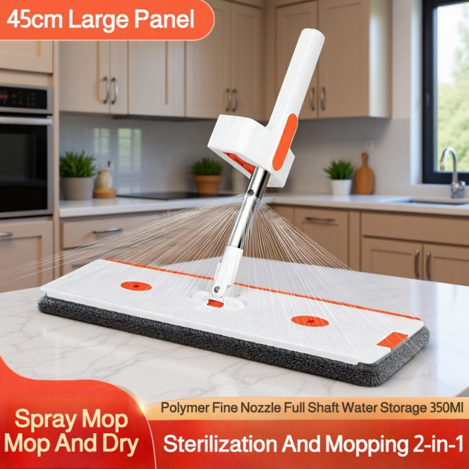 Spray Mop for Home Use - One-Pass Clean, Hands-Free, Lazy Cleaning Tool, Wet & Dry Dual Use
