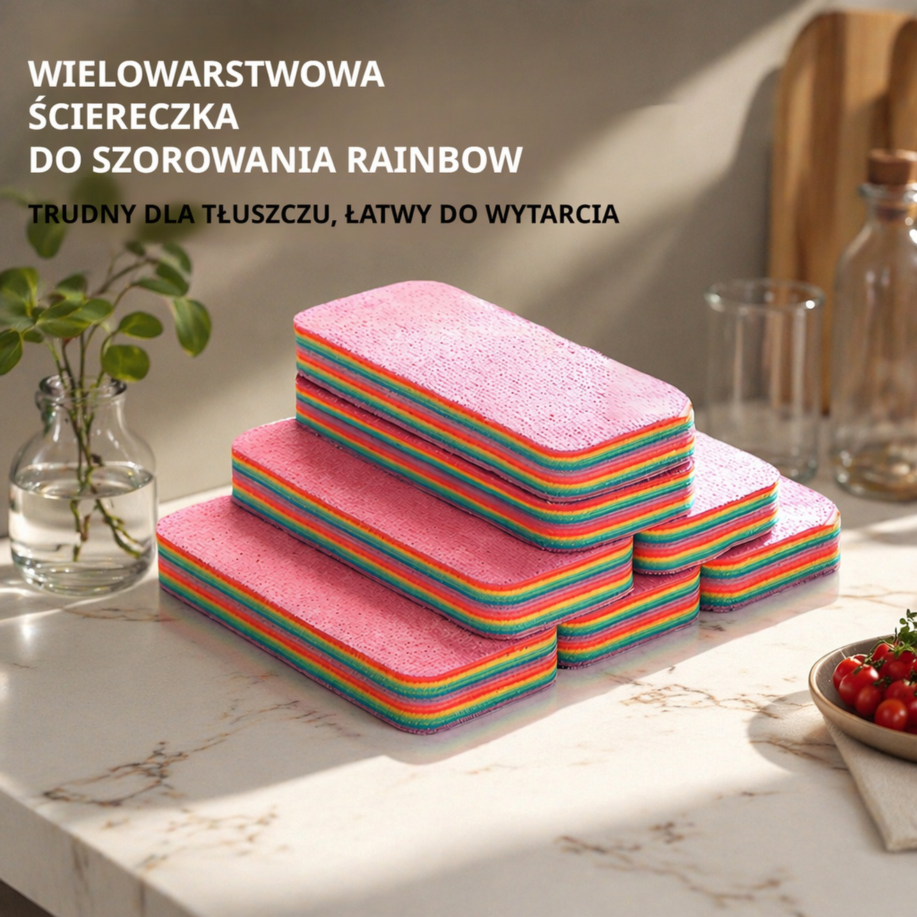Gruba, uniwersalna ściereczka Rainbow do czyszczenia naczyń i sztućców