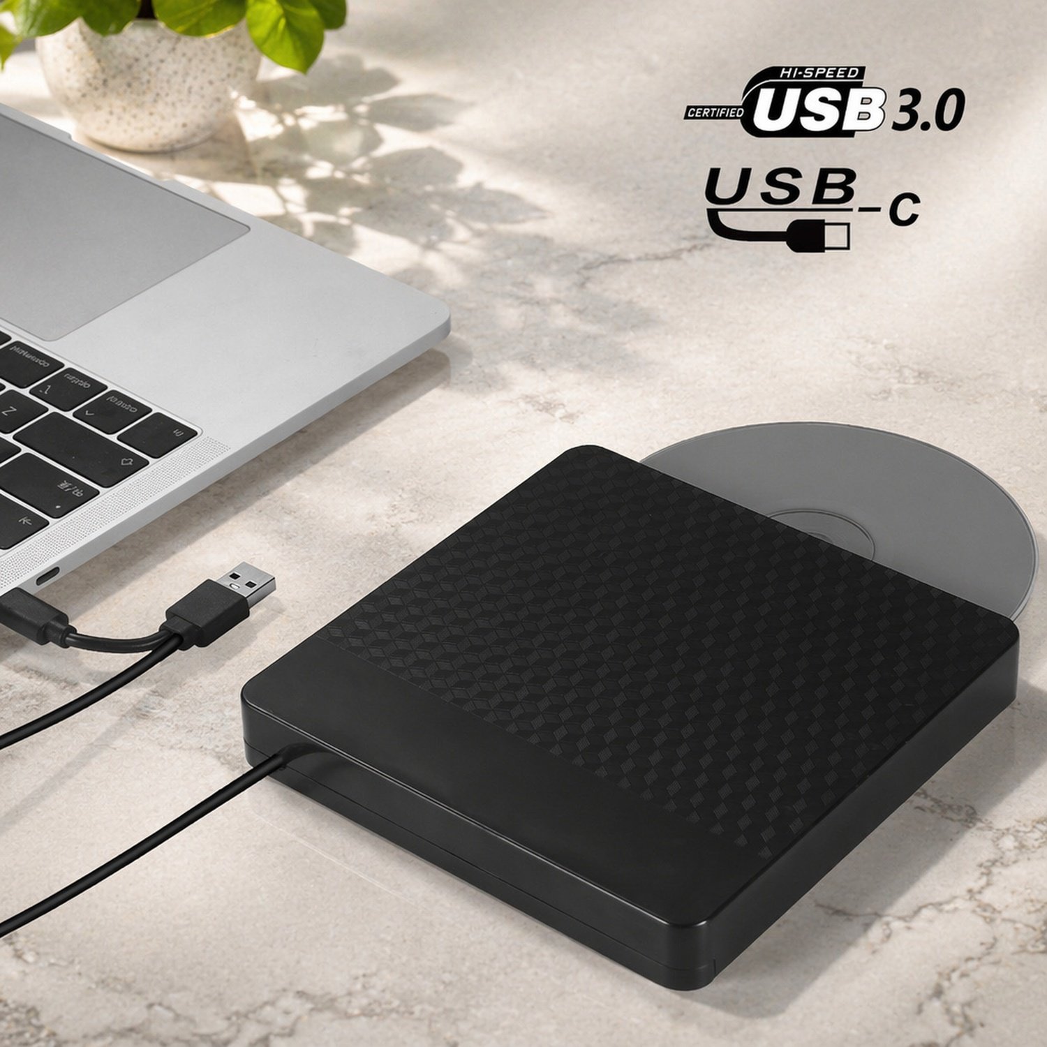 Slot-in External Optical Drive USB CD Burner for Laptop