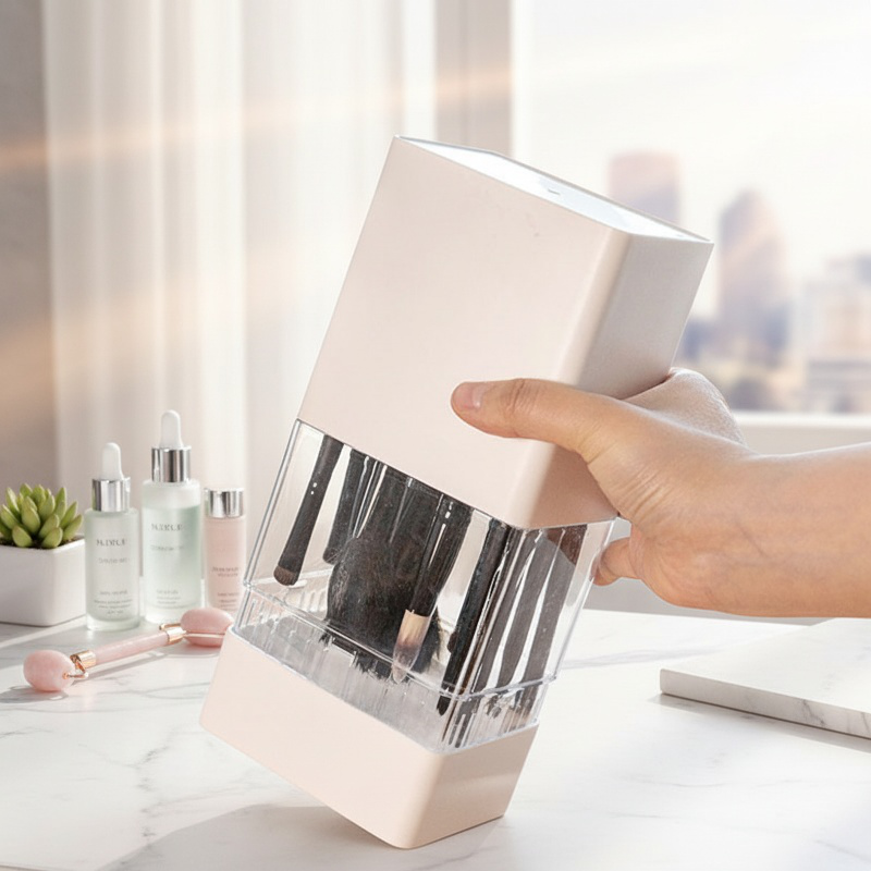 Makeup brush storage box transparent dust-proof loose powder brush eyeshadow brush eyebrow pencil ey