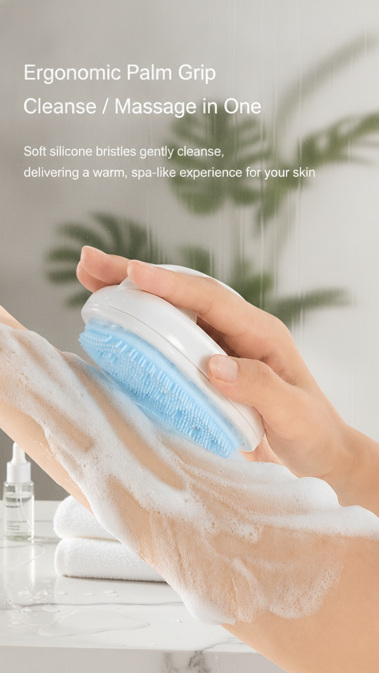 Multifunctional bath brush for body scrubbing and massage