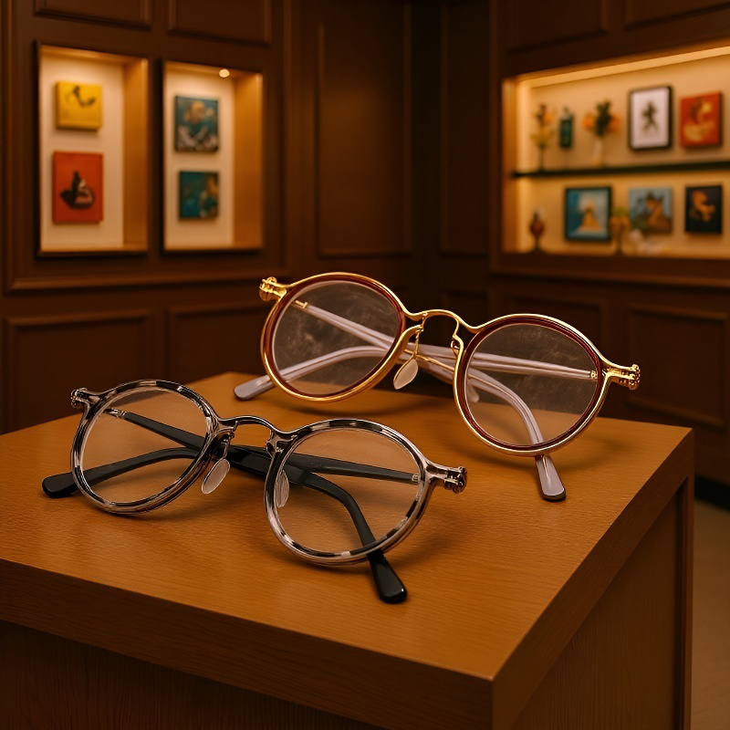 近視対応のブラックストームメガネ着用イメージ