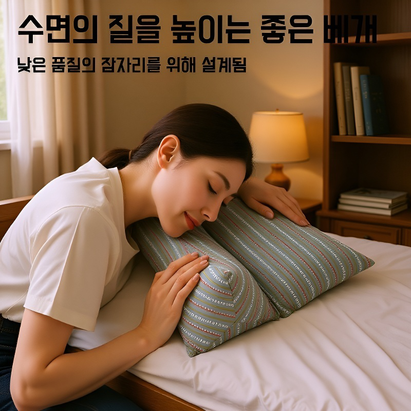 삼각형 일체형 메밀껍질 베개 가정용 목 보호
