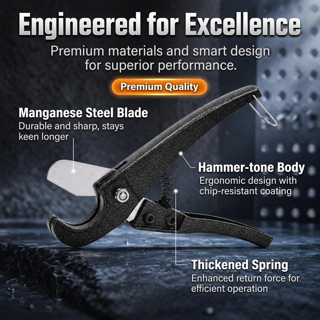 Pipe cutter designed for flexible hoses and aluminum-plastic pipes
