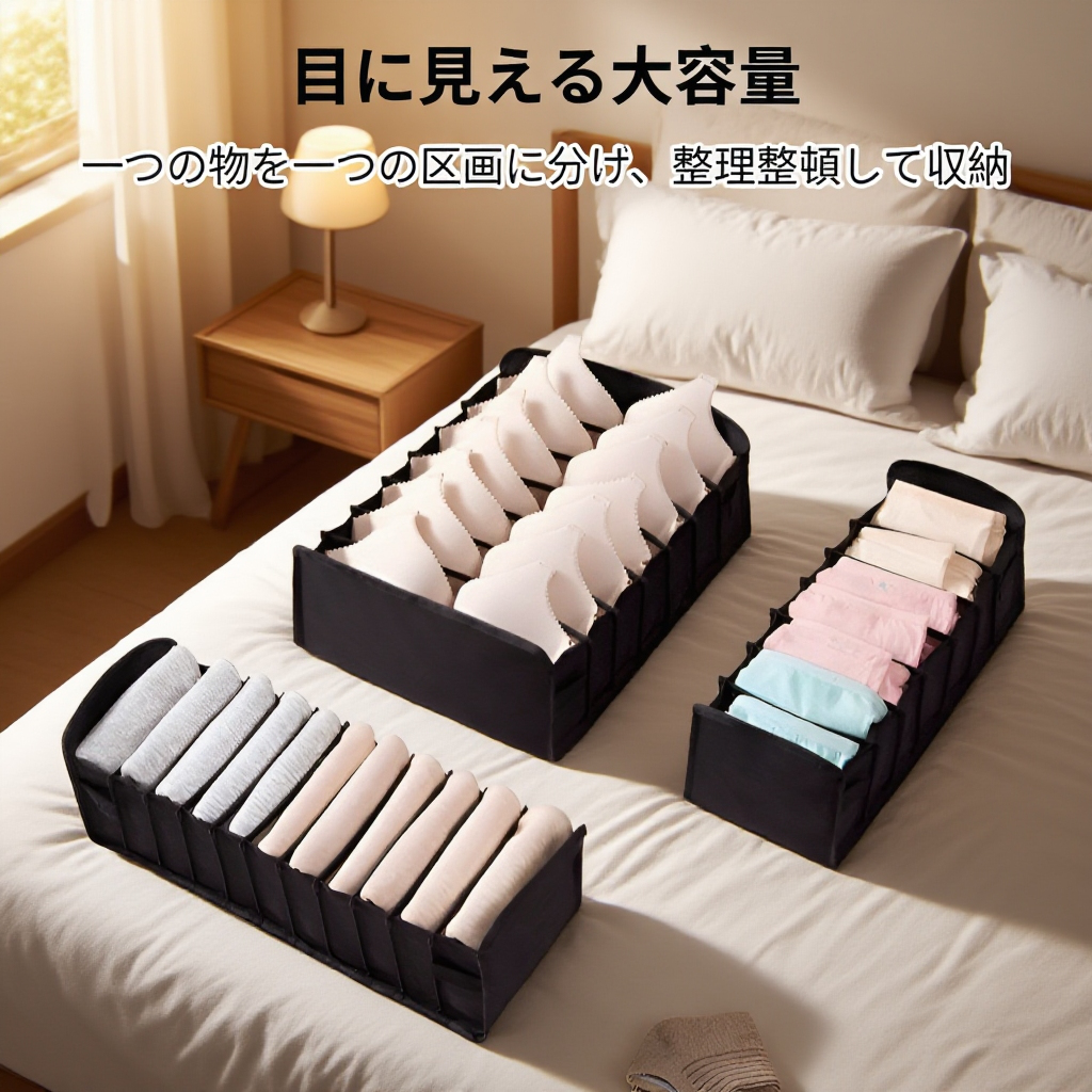 布製収納ケースの通気性を示すイメージ